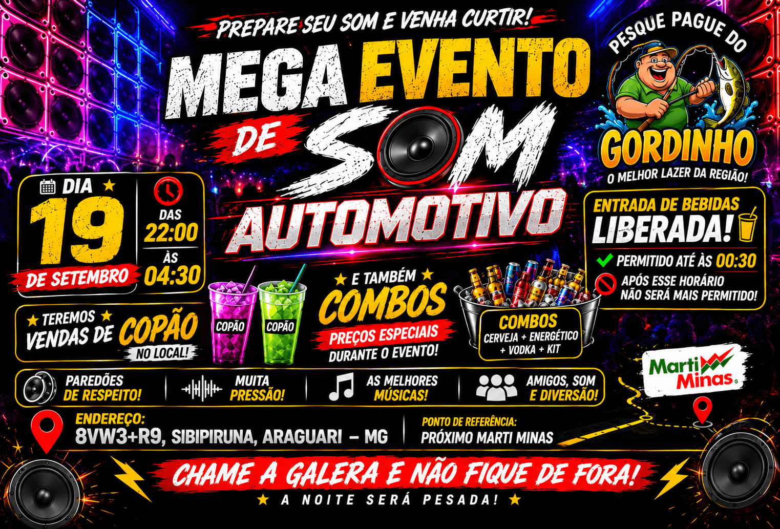 🔊🔥 MEGA EVENTO DE SOM AUTOMOTIVO — PESQUE PAGUE DO GORDINHO