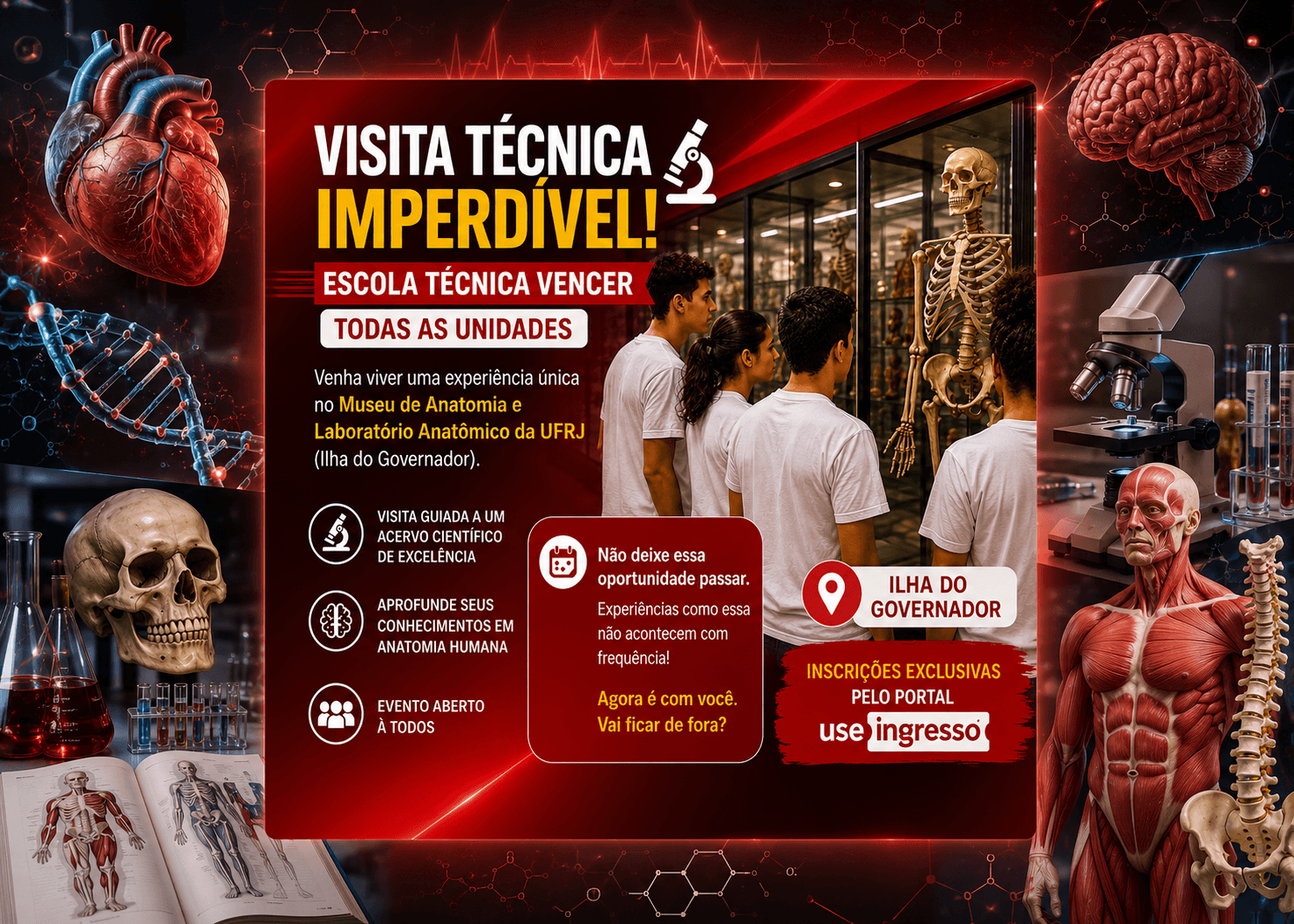 25/05 VISITA TÉCNICA GUIADA - LABORATÓRIO E MUSEU DE ANATOMIA DA UFRJ (ILHA DO GOVERNADOR)