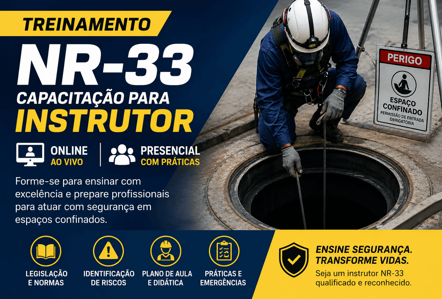 TREINAMENTO ONLINE E PRESENCIAL NR-33 CAPAÇITÇÃO PARA INSTRUTOR
