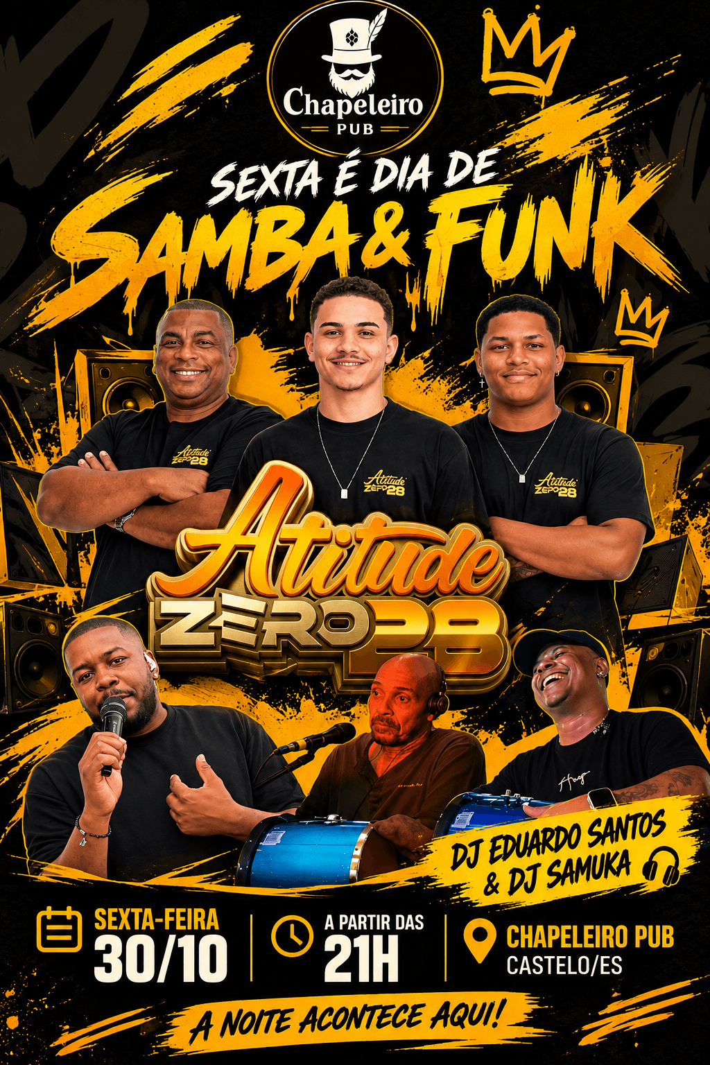 Samba + funk no chapeleiro pub