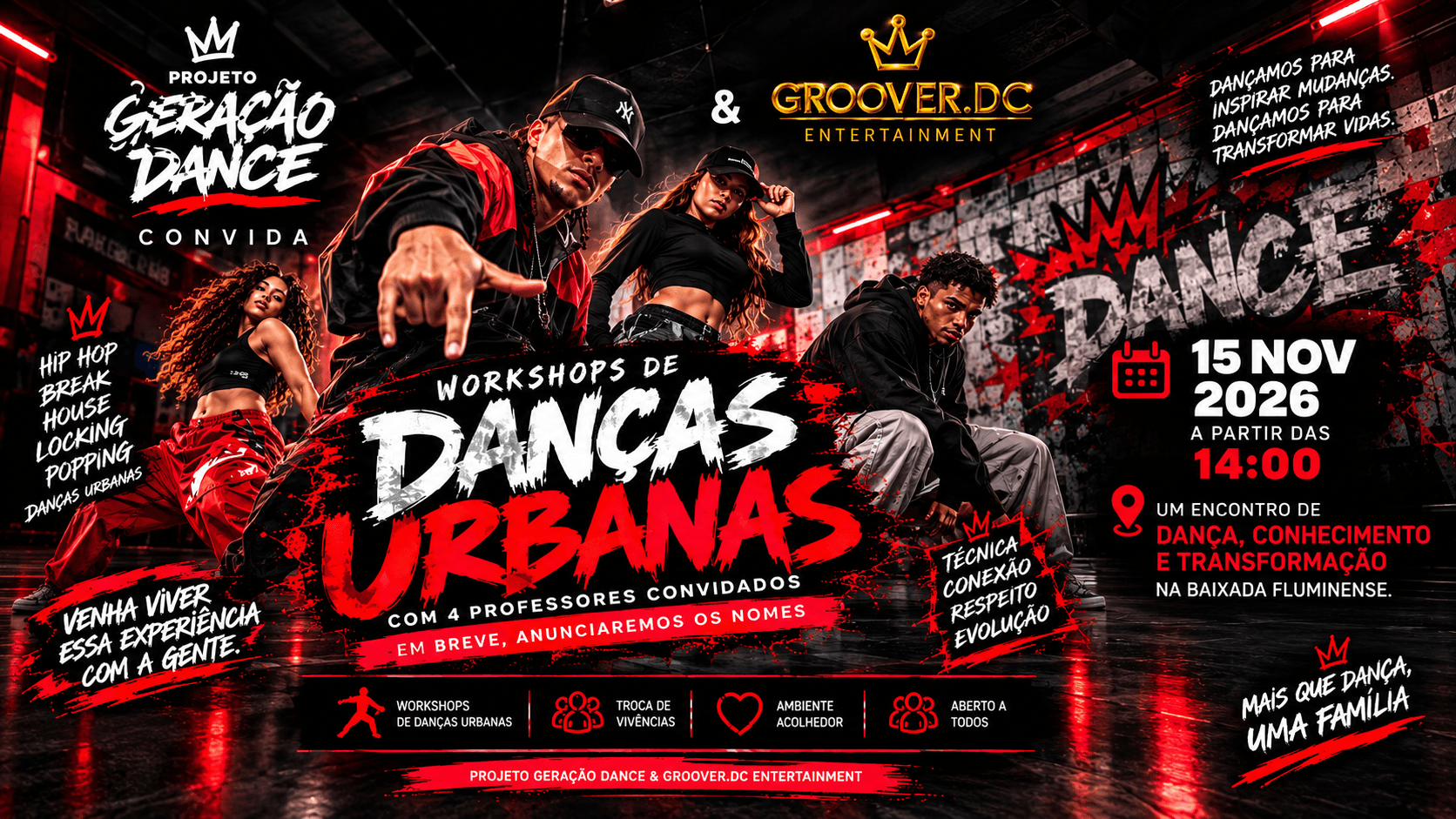 Workshops Gratuito Projeto Geração Dance